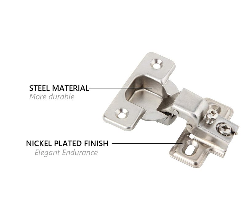 Silverline Face Frame 1/2" Half Overlay Concealed Euro 105Deg Regular Closing Compact Cabinet Hinges, 25 Pack - Image 2